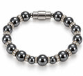 Hematite & Clear Crystal Rondelle Magnetic Bracelet — Silver
