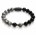 Zebra Jasper & Black Onyx Half-and-Half Bracelet — Barrel Clasp