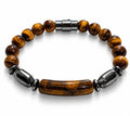 Tiger's Eye & Hematite Bar Focal Magnetic Bracelet — Men's