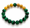 Green Tiger's Eye & Yellow Jasper Bead Stretch Bracelet
