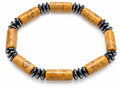 Picture Jasper & Hematite Tube Bead Stretch Bracelet