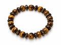 Faceted Tiger's Eye & Bronzite Rondelle Stretch Bracelet