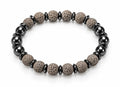 Gray Lava Rock & Hematite Bead Stretch Bracelet — Men's Diffuser