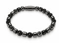 All Hematite Barrel & Evil Eye Rondelle Magnetic Bracelet