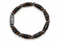 Black Onyx Tube & Hematite Wood Spacer Magnetic Bracelet